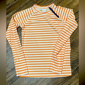 Cabana Life Orange Stripe Zipper Rashguard in Size S